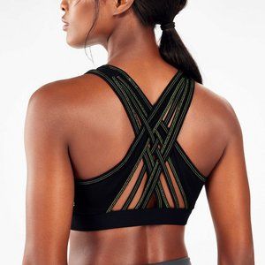 Fabletics Faye High Impact Sports Bra Black/Citron